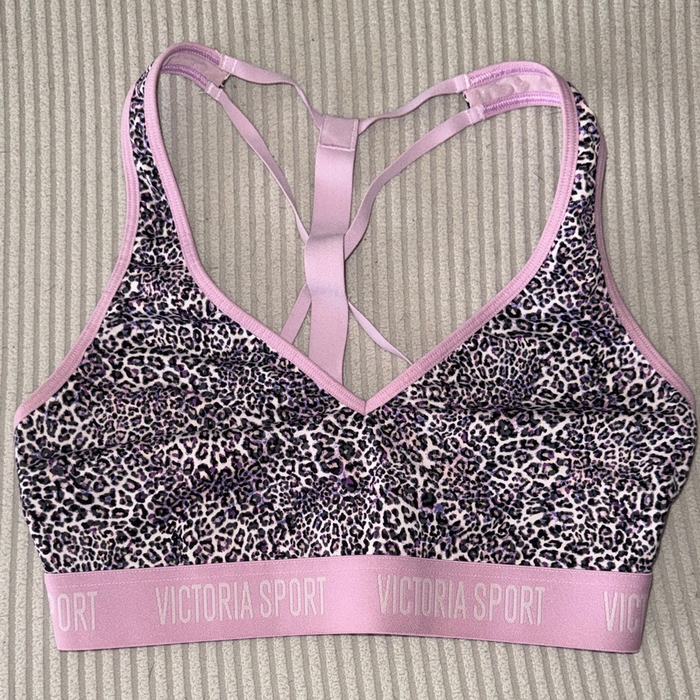 Victoria Secrets Sport Leopard Print Sports Bra - Purple and Pink